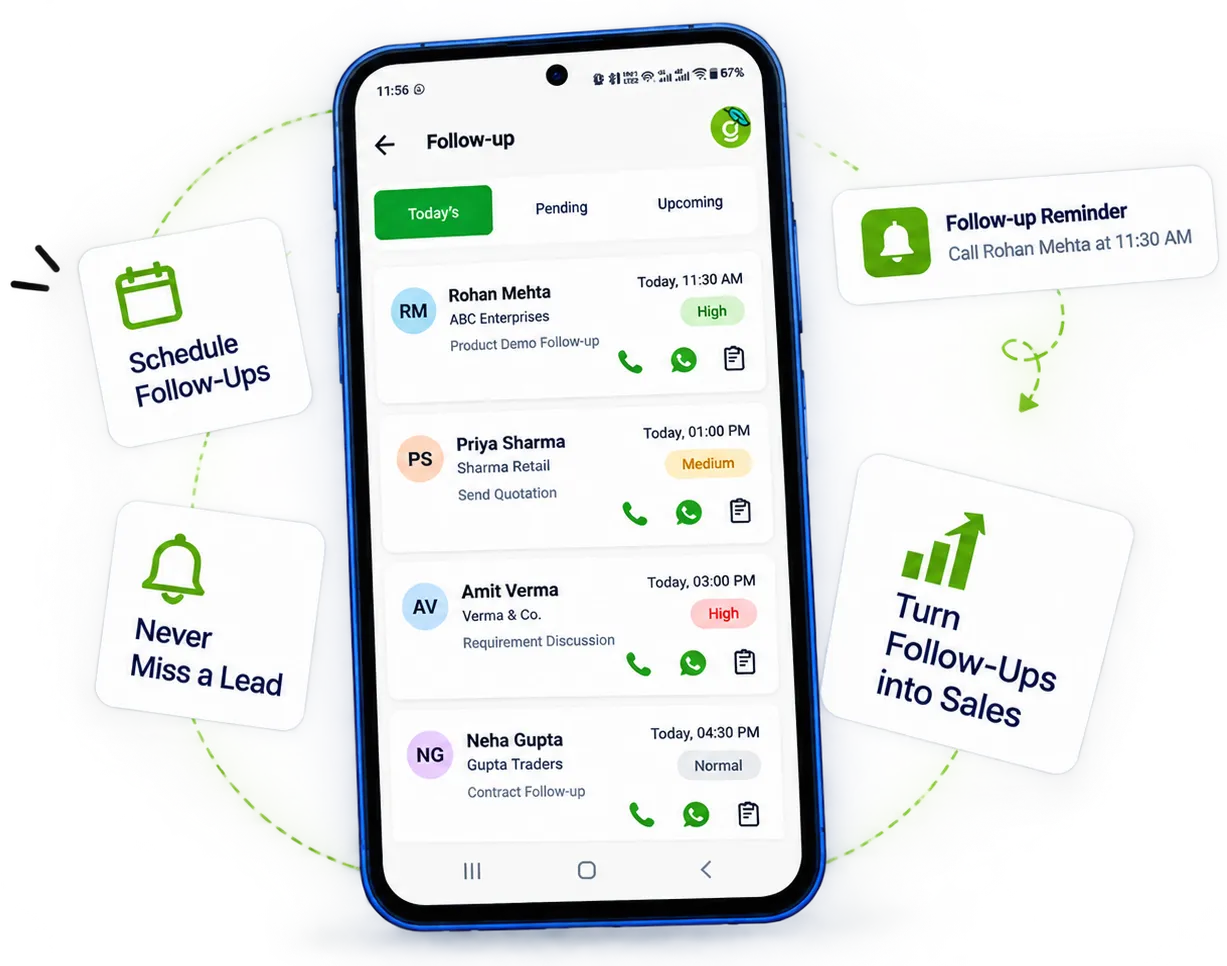 Sales Follow-Up CRM App Mockup
